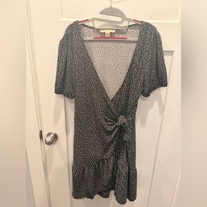 Michael Michael Kors Black Floral V-Neck Dress Size XL